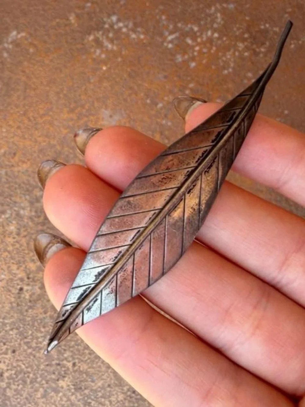 vintage Re&La (Rasmussen & Lassen) sterling silver leaf brooch- mid-century